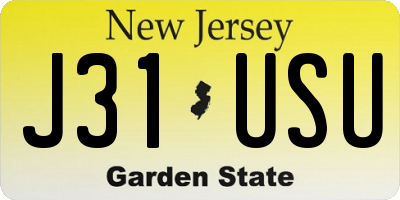 NJ license plate J31USU