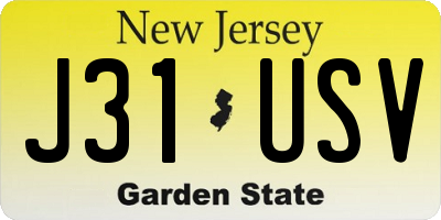 NJ license plate J31USV