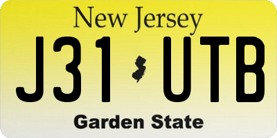 NJ license plate J31UTB