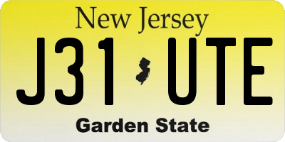 NJ license plate J31UTE