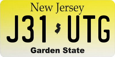 NJ license plate J31UTG