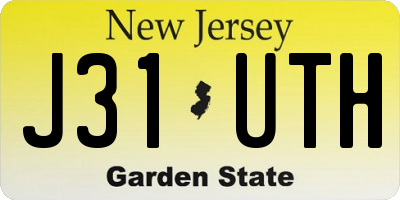 NJ license plate J31UTH
