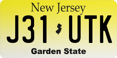NJ license plate J31UTK