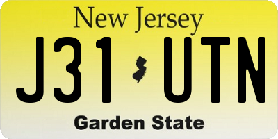 NJ license plate J31UTN