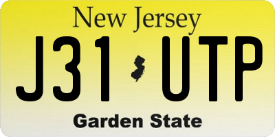NJ license plate J31UTP