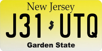 NJ license plate J31UTQ
