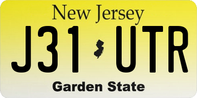 NJ license plate J31UTR
