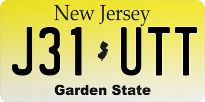 NJ license plate J31UTT