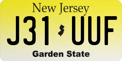 NJ license plate J31UUF