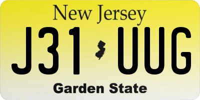 NJ license plate J31UUG