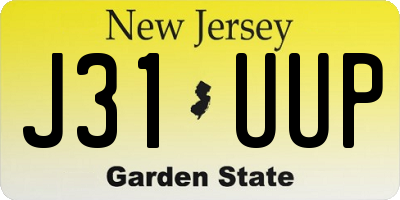 NJ license plate J31UUP