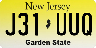NJ license plate J31UUQ