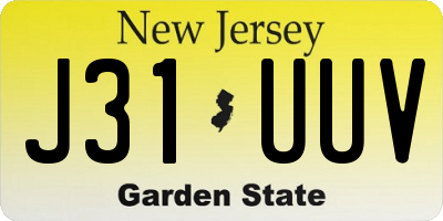 NJ license plate J31UUV