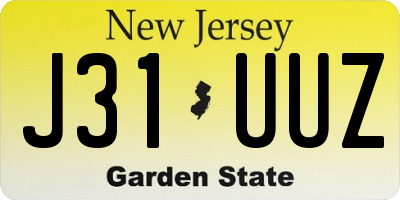NJ license plate J31UUZ