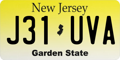 NJ license plate J31UVA