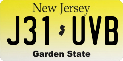 NJ license plate J31UVB