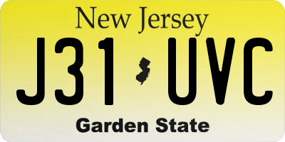 NJ license plate J31UVC