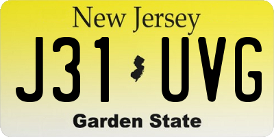 NJ license plate J31UVG