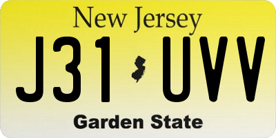 NJ license plate J31UVV