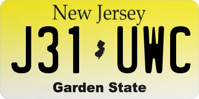 NJ license plate J31UWC