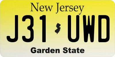 NJ license plate J31UWD