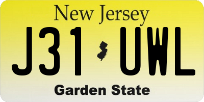 NJ license plate J31UWL