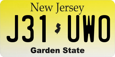 NJ license plate J31UWO