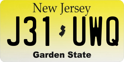 NJ license plate J31UWQ