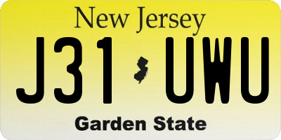 NJ license plate J31UWU