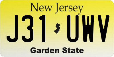 NJ license plate J31UWV
