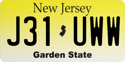 NJ license plate J31UWW
