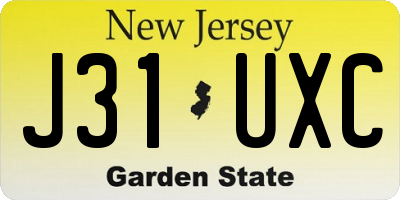 NJ license plate J31UXC