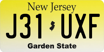 NJ license plate J31UXF