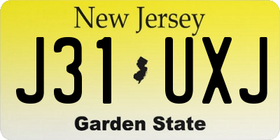 NJ license plate J31UXJ