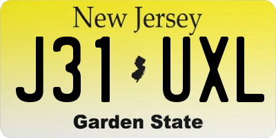 NJ license plate J31UXL