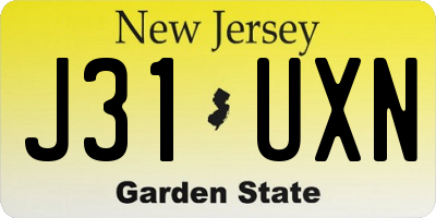 NJ license plate J31UXN