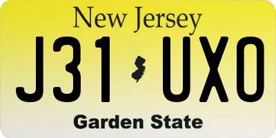 NJ license plate J31UXO