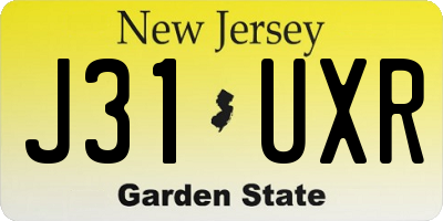 NJ license plate J31UXR