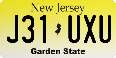 NJ license plate J31UXU