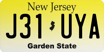 NJ license plate J31UYA