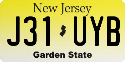 NJ license plate J31UYB