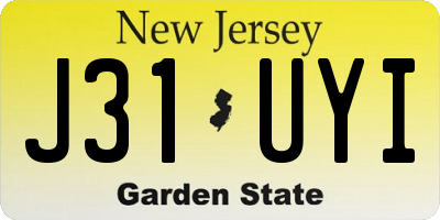 NJ license plate J31UYI