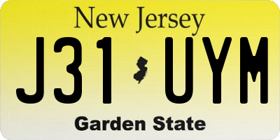NJ license plate J31UYM