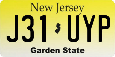 NJ license plate J31UYP