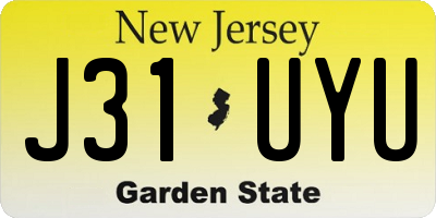 NJ license plate J31UYU