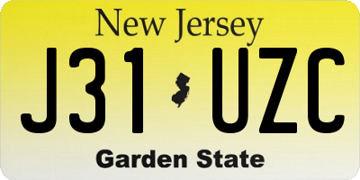 NJ license plate J31UZC
