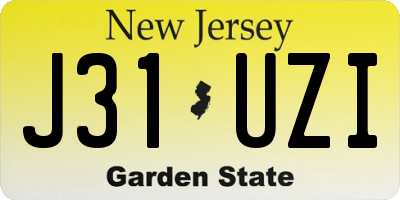 NJ license plate J31UZI