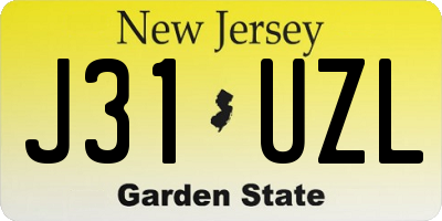 NJ license plate J31UZL
