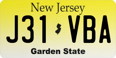 NJ license plate J31VBA