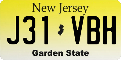 NJ license plate J31VBH
